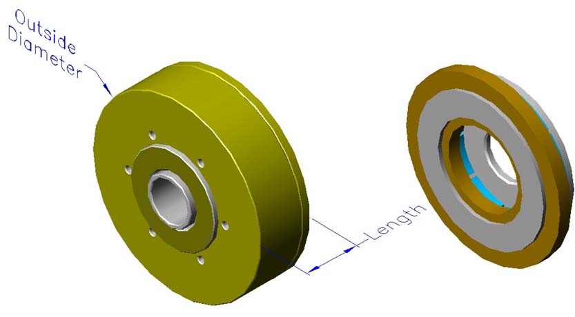 Housed slotless iron core brushless motors, axial, hollow shaft